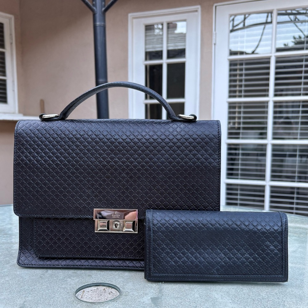Gucci Diamante Top-Handle Bag with Matching Wallet